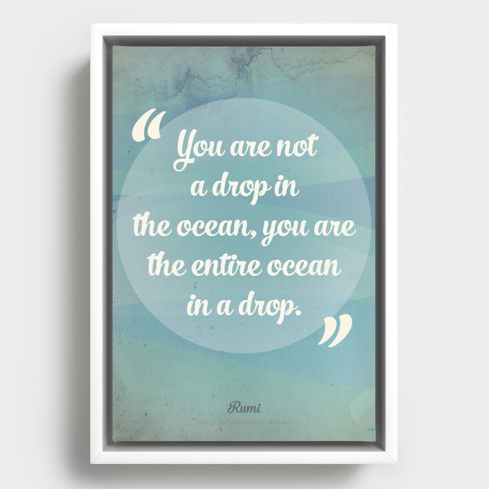Rumi Ocean Drop Framed Canvas