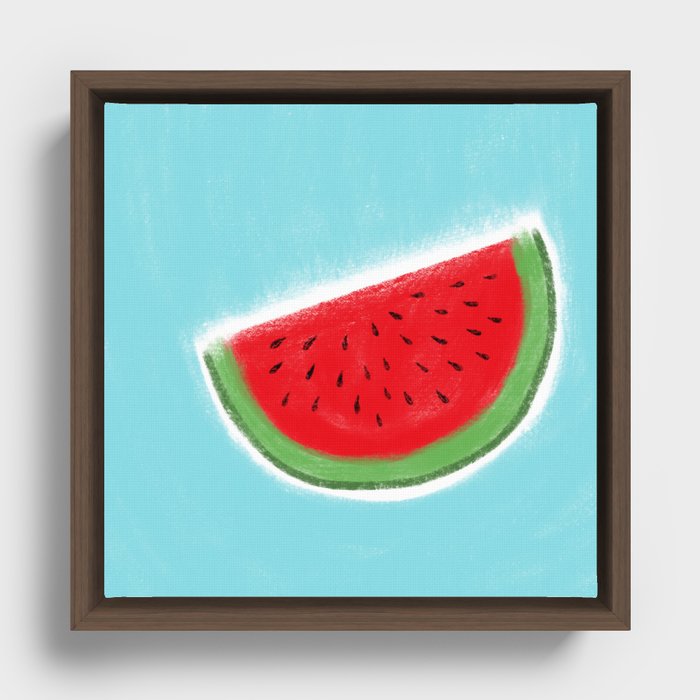 Watermelon Slice Framed Canvas