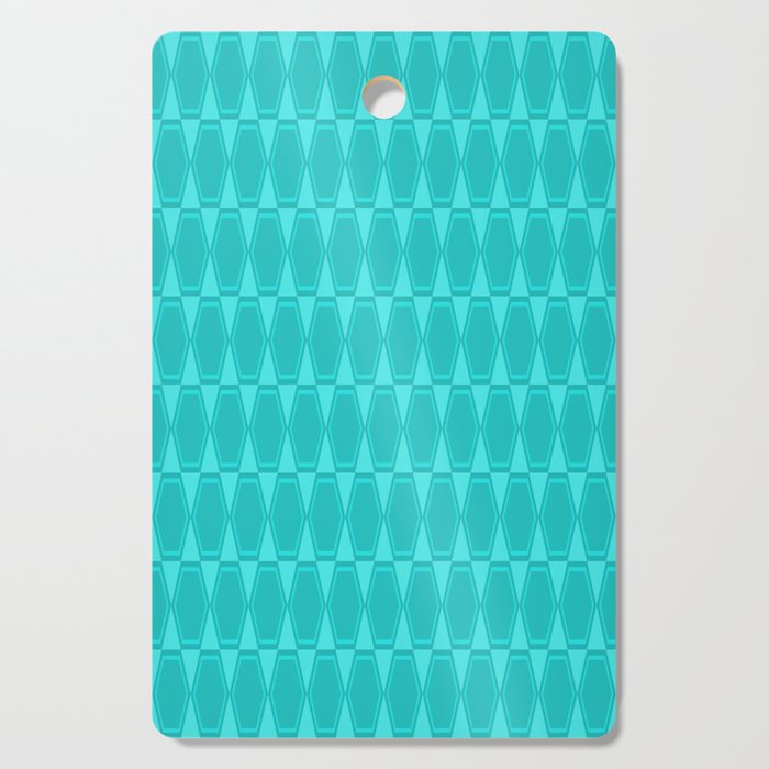 Mid Century Modern Hexad Turquoise Geometric Pattern Cutting Board