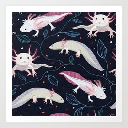 Axolotls Art Prints For Any Decor Style Society6 Axolotls Art Prints For Any Decor Style Society6