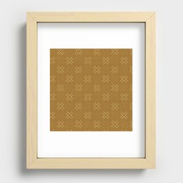 Mustard Mud Cloth 4 Recessed Framed Print