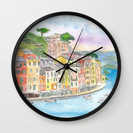 Portofino Ligure Dream Seafront View Wall Clock