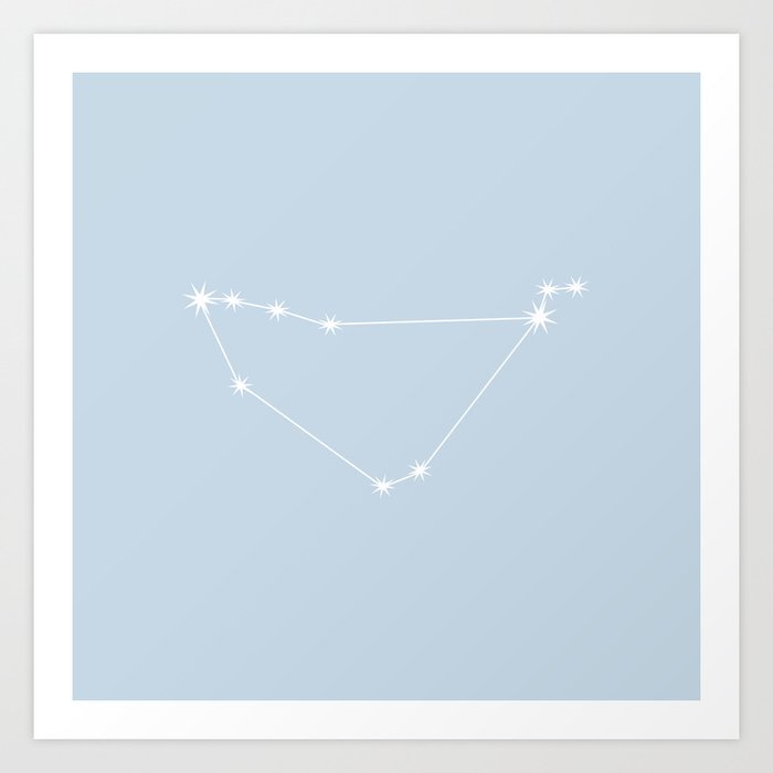 CAPRICORN Pastel Blue – Zodiac Astrology Star Constellation Art Print