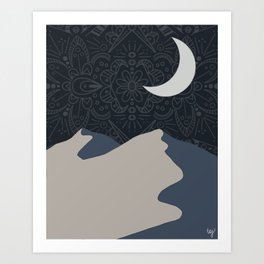Moonrise Dunes Art Print