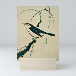 A singing bird - vintage Japanese prints Mini Art Print