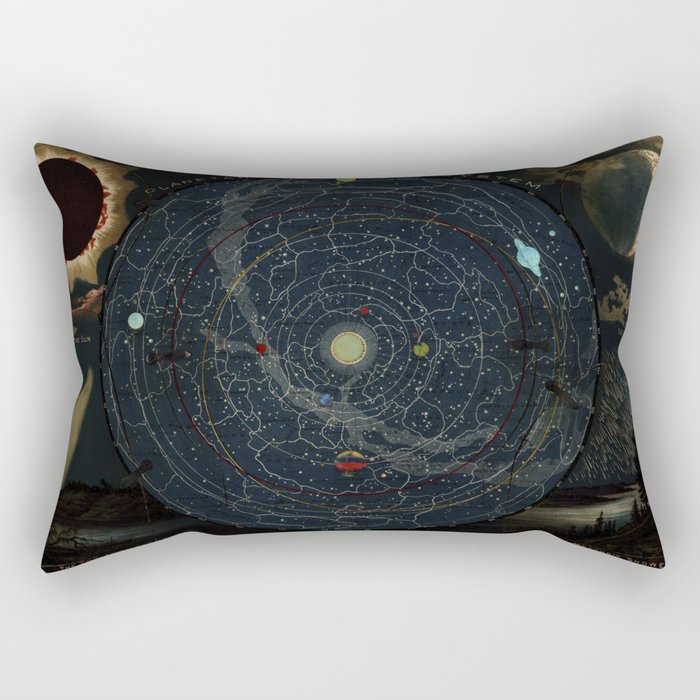 The Zodiac Light. Meteor Shower - Vintage Map Rectangular Pillow