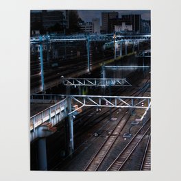 Track Railway Steel Bridge City Urban Poster