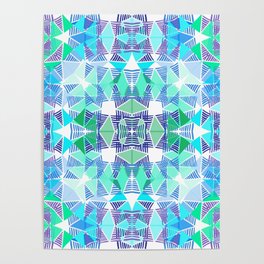 Colorful Tropical Abstract Zenspire Geometrical Pattern 3 Poster