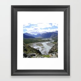 Argentina Photography - Las Vueltas River Going Between The Mountains Framed Art Print