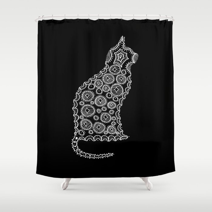 Cat Zendoodle Design Shower Curtain
