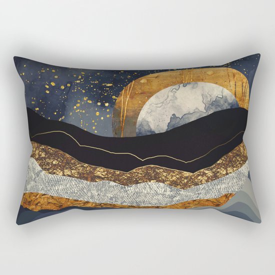 Metallic Mountains Rectangular Pillow