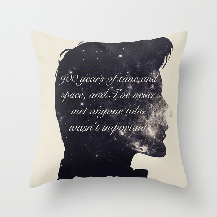 Doctor Who Eleventh Doctor Quote in Space Throw Pillow