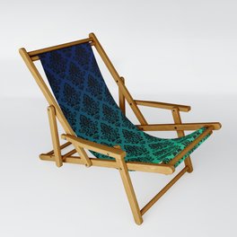 Black damask pattern gradient 7 Sling Chair