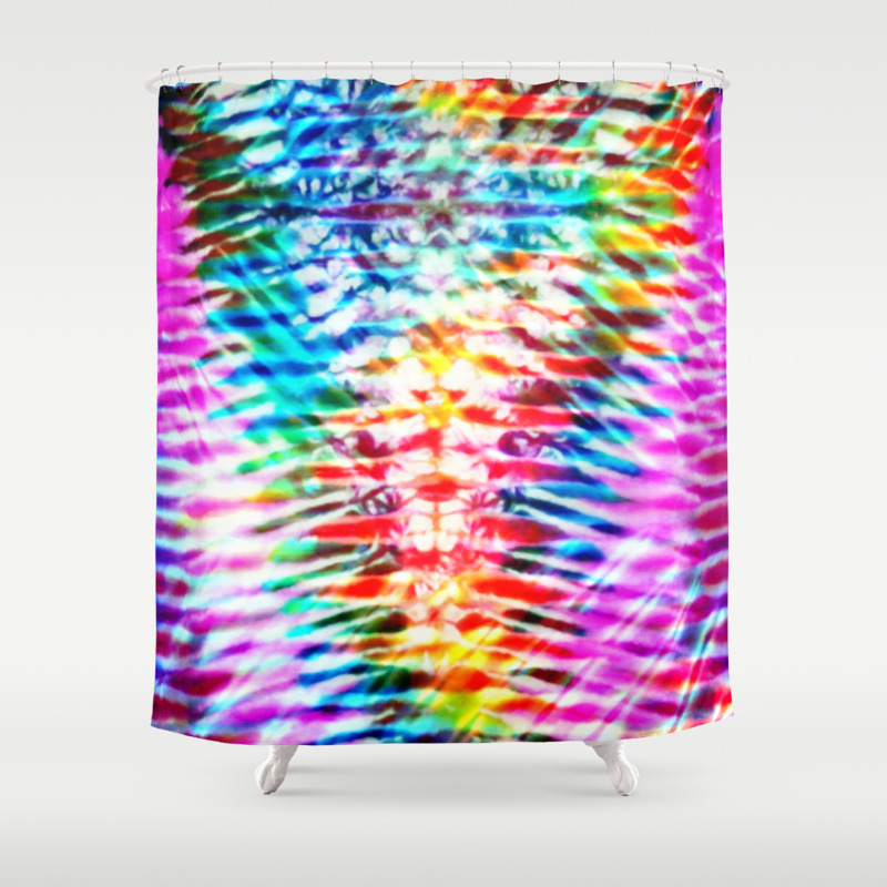 Crumpled Rainbow V Tie Dye Shower Curtain By Kirstenstar Society6