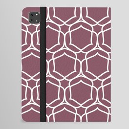 Deep Purple and White Geometric Tile Pattern 2 Pairs DE 2022 Popular Color Mahogany Cherry DE5020 iPad Folio Case