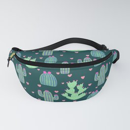 Cacti Friends Green Blue Magenta Fanny Pack
