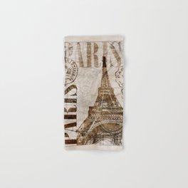 Vintage Paris eiffel tower illustration Hand & Bath Towel