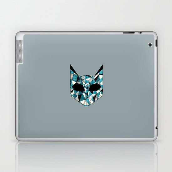 Turquoise Cat Laptop & iPad Skin