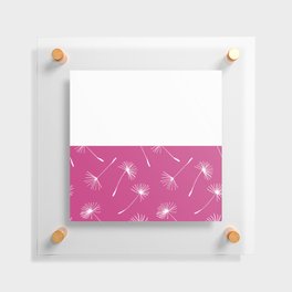 White Dandelion Lace Horizontal Split on Fuchsia Pink Floating Acrylic Print