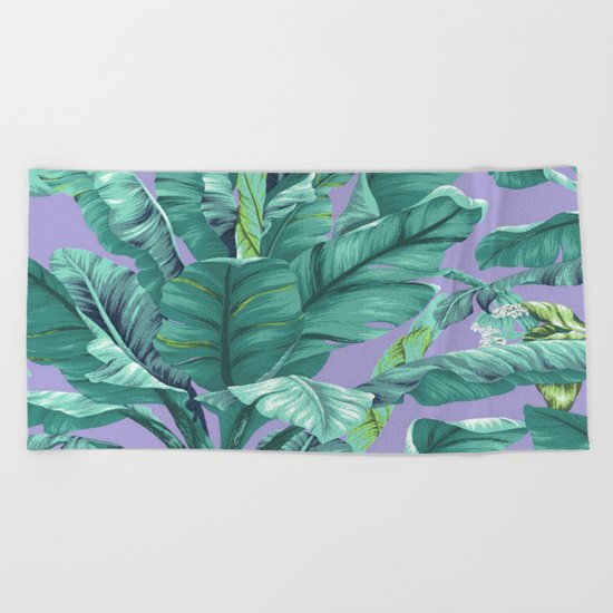 banana leaves Beach Towel
