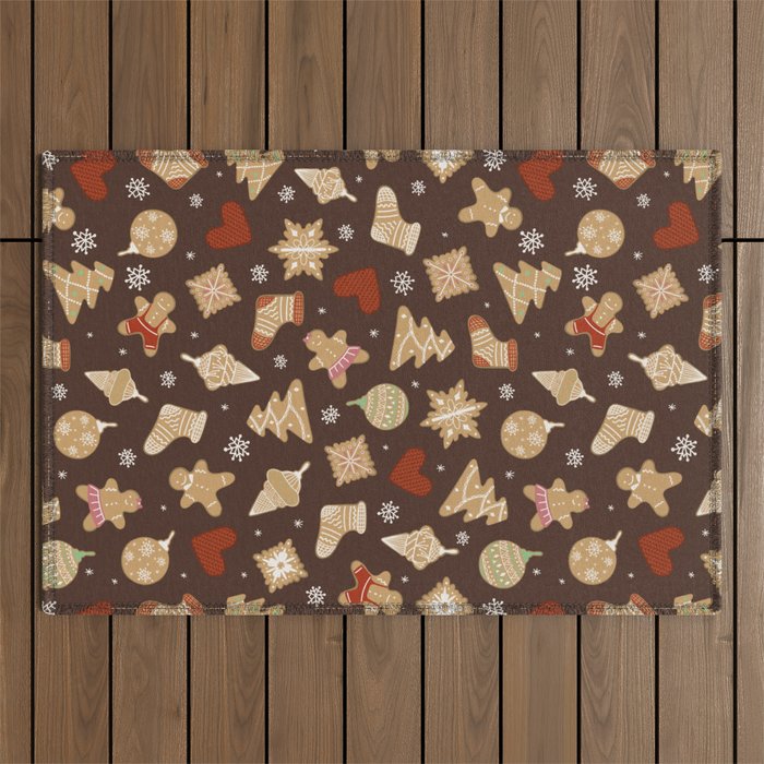 Gingerbread figures Outdoor Rug