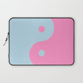Vintage Pink And Blue Colorful Yin Yang Laptop Sleeve