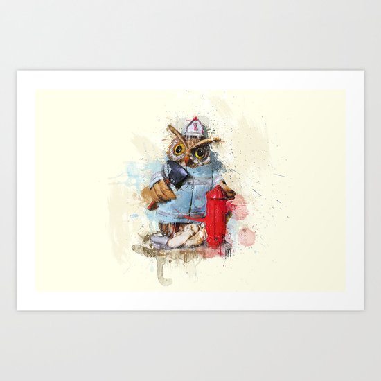 FireOwl Art Print