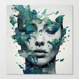 Experimental Shades Of Green: a canvas art print Canvas Print