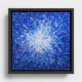 Electric blue, ultramarine, petals, flower - Abstract #26 Framed Canvas
