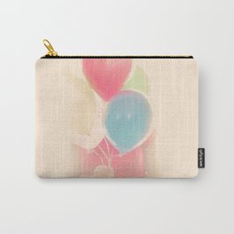 Balloon Girl Carry-All Pouch | People, Modern, Balloons, Abstract, Midcentury, Dress, Portrait, Odd, Photo, Party 