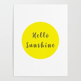Hello Sunshine art prints for your Kids bedroom, nursery. Decorate your living room with this print  Poster