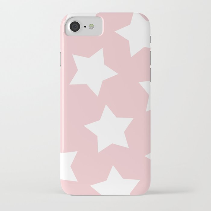 Happy Pink Star Print iPhone Case by ElaineButterflies