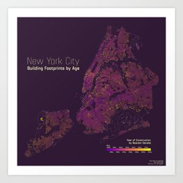New York City buildings by age Art Print