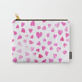 Blush pink hand painted watercolor valentine hearts Carry-All Pouch | Watercolor, Gradient, Illustration, Other, Trendy, Pinkwater, Pink, Curated, White, Pattern 