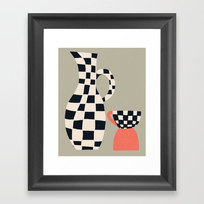 Checkered vases Framed Art Print