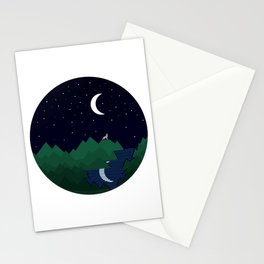 Lonely wolf in the night Stationery Cards