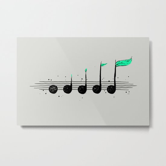 Biosphere Orchestra Gray Metal Print