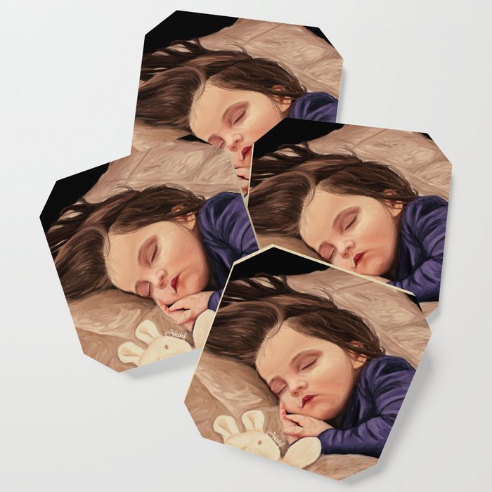 Sleeping Little Girl Painting Coaster By Stahllination Society6
