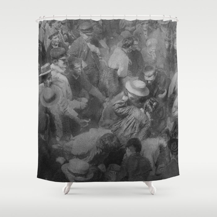 The Crowd, 1910 gum bichromate photographic process black and white photograph by Robert Demachy Shower Curtain