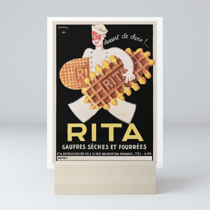 Leon Dupin - Rita gaufres - 1933 – Waffles / cookies advertisement Mini Art Print
