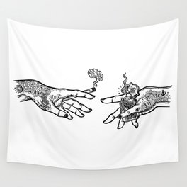 the creation of cannabis Wall Tapestry
