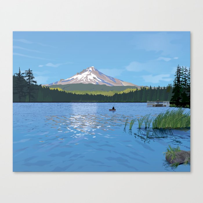 Trillium Lake and Mt Hood Canvas Print