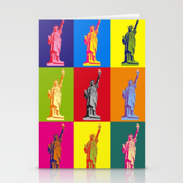 Statue Of Liberty Colorful Pop Art Stationery Cards
