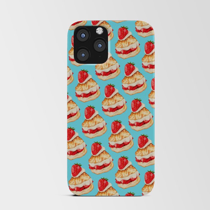 Strawberry Short Cake Pattern - Blue iPhone Card Case