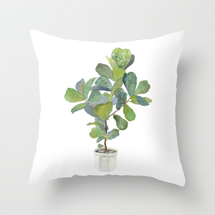 Fiddle Leaf Fig Tree Throw Pillow