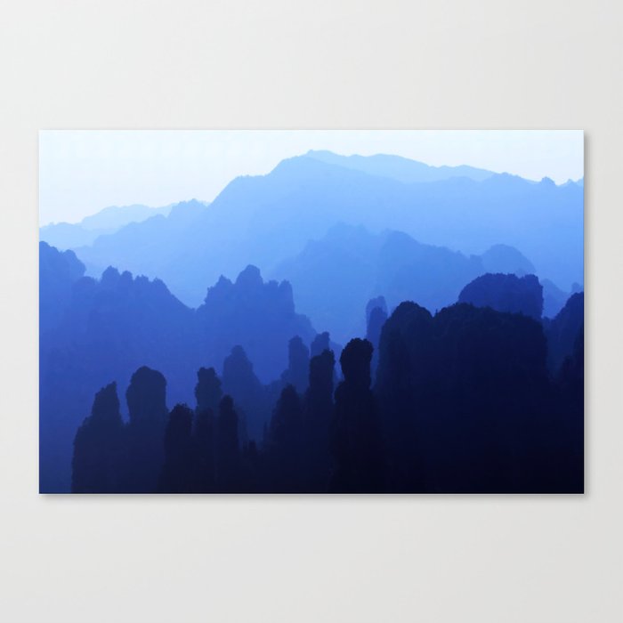 Misty Mountains - Abstract Avatar Landscape Canvas Print