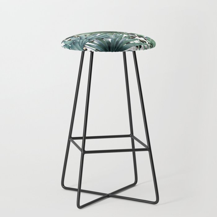 Spotted Leopard and Palm Tree  Bar Stool
