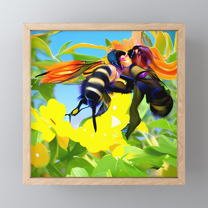 Abstract AI generative ART - Pollinate 4 Framed Mini Art Print