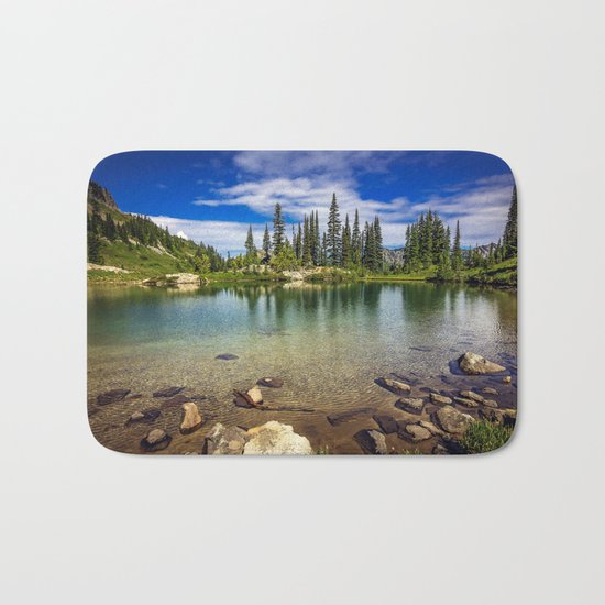 Mountain Lake in the Mt Rainier National Park Bath Mat