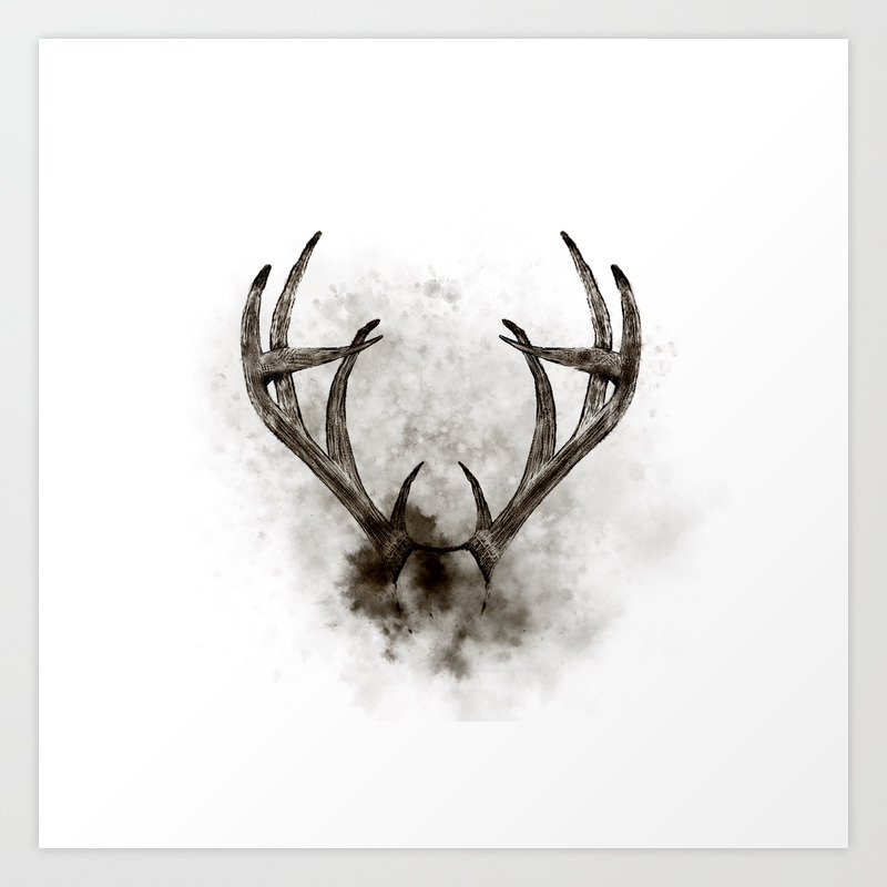 Whitetail Deer Rack Art Print By Christinamvanginkel Society6